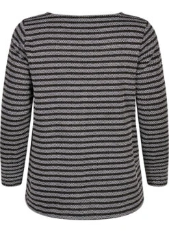 Zizzi Round Neck Blouse With Striped Pattern -Chic Soldes E04210A 0199 Back
