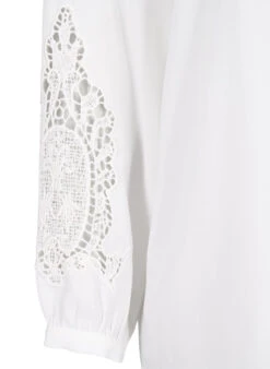 Zizzi Long Sleeve Blouse With Crochet Details -Chic Soldes E04211A 1101 Details2