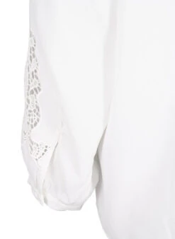 Zizzi Long Sleeve Blouse With Crochet Details -Chic Soldes E04211A 1101 Details3