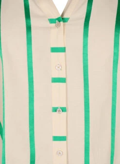 Zizzi Striped Cotton Shirt Blouse With Ruffle Collar -Chic Soldes E04212A 9990 Details1
