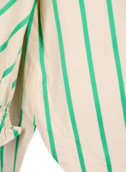 Zizzi Striped Tunic In Cotton With Smock And Ruffles -Chic Soldes E04212B 9990 Details2