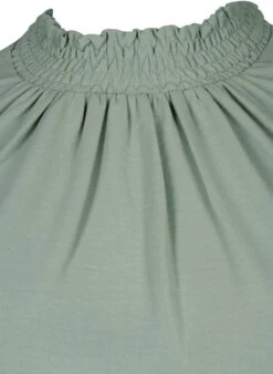 Zizzi Solid Color Smock Blouse With Long Sleeves -Chic Soldes E04213B 0850 Details1