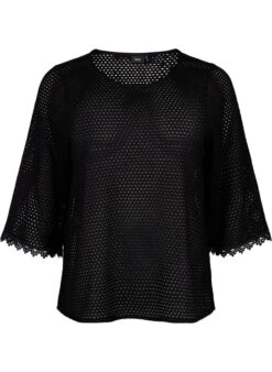 Zizzi Knit Top With 3/4 Sleeves -Chic Soldes E04214A 0199 Front