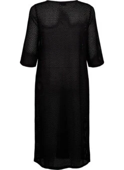 Zizzi 3/4 Sleeve Dress With Knitted Lace Pattern -Chic Soldes E04214B 0199 Back