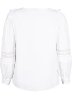 Zizzi Blouse With Ruffles And Lace Trim -Chic Soldes E04215A 1101 Back