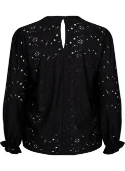 Zizzi Long-sleeved Blouse With Hole Pattern -Chic Soldes E04216A 0199 Back