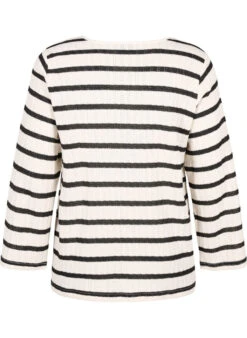 Zizzi Striped Cardigan With Tie-string -Chic Soldes E04218A 9990 Back