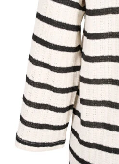 Zizzi Striped Cardigan With Tie-string -Chic Soldes E04218A 9990 Details2