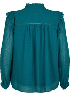 Zizzi Shirt Blouse With Ruffles And Dotted Texture -Chic Soldes E04222A 1566 Back