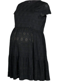 Zizzi Pregnancy Dress In Broderie Anglaise With Breastfeeding Function -Chic Soldes E05157A 0199 Front