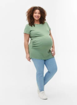 Zizzi Maternity T-shirt In Rib -Chic Soldes E05160A 0850 ModelFullBody