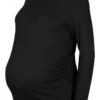 Zizzi Long-sleeved Maternity Blouse In Rib -Chic Soldes E06020B 0199 Front
