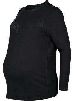 Zizzi Maternity Blouse With Lace And Long Sleeves