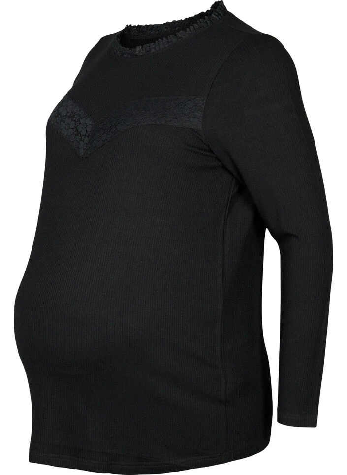 Zizzi Maternity Blouse With Lace And Long Sleeves 3 Zizzi Maternity Blouse With Lace And Long Sleeves