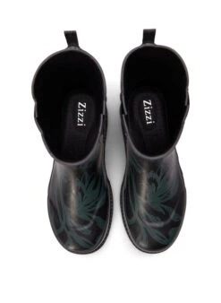 Zizzi Short Wide Fit Rubber Boots With Print -Chic Soldes F00003B 9993 Details1