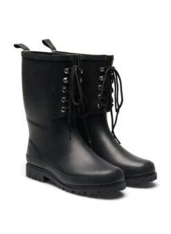 Zizzi Wide Fit Rubber Boot With Laces -Chic Soldes F00004A 0199 Details1