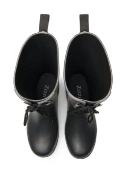 Zizzi Wide Fit Rubber Boot With Laces -Chic Soldes F00004A 0199 Details2