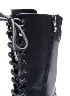 Zizzi Wide Fit Leather Boot With Zip And Laces -Chic Soldes F00008A 0199 Details2