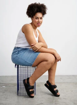 Zizzi Wide Fit Leather Sandal