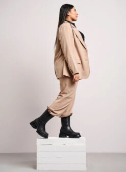 Zizzi Wide Fit Leather Boot With Chunky Sole