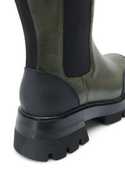 Zizzi Wide Fit Leather Boot With Long Shaft And Elastic -Chic Soldes F00021B 2216 Details2