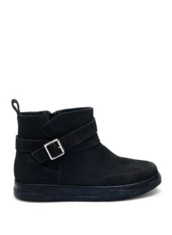 Zizzi Short Wide Fit Boot In Suede -Chic Soldes F00026A 0199 Front