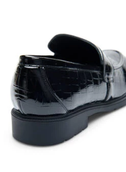 Zizzi Wide Fit Croco Loafers In Leather -Chic Soldes F00033A 0199 Details3