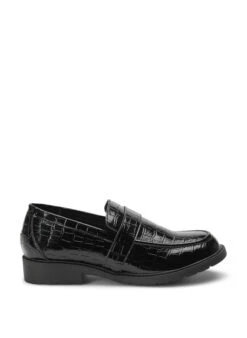 Zizzi Wide Fit Croco Loafers In Leather -Chic Soldes F00033A 0199 Front