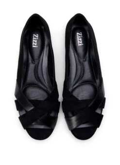Zizzi Pointed Wide Fit Ballerina Shoes -Chic Soldes F00039A 0199 Details1