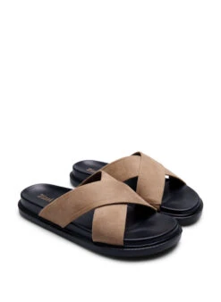 Zizzi Faux Suede Sandal With Cross Straps -Chic Soldes F00041B 0311 Back