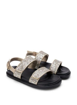 Zizzi Wide Fit Glitter Sandal With Velcro Closure -Chic Soldes F00046A 1950 Back
