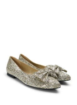 Zizzi Wide Fit Glitter Ballerina With Bow -Chic Soldes F00058A 1950 Back