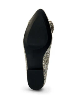 Zizzi Wide Fit Glitter Ballerina With Bow -Chic Soldes F00058A 1950 Details4