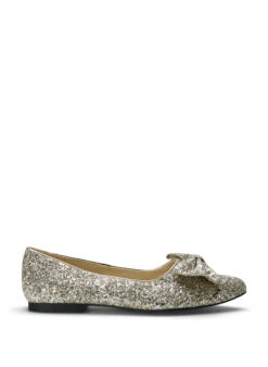 Zizzi Wide Fit Glitter Ballerina With Bow -Chic Soldes F00058A 1950 Front