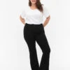 FLASH - High Waisted Jeans With Bootcut -Chic Soldes FL0001C 0201 ModelFront