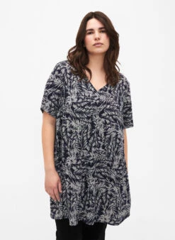 FLASH - Tunic With V Neck And Print