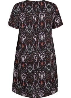 FLASH - V-neck Dress With Print -Chic Soldes FL0010D 8000 Back