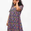 FLASH - V-neck Dress With Floral Print -Chic Soldes FL0010D 8001 ModelFront