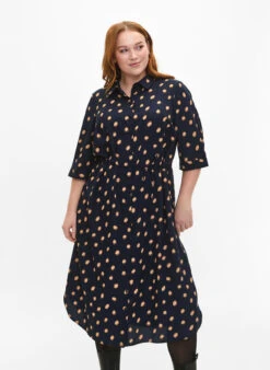 FLASH - Shirt Dress With Polka Dots