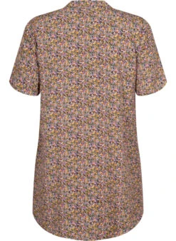FLASH - Floral Tunic With Short Sleeves -Chic Soldes FL0016C 9994 Back
