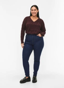 FLASH - Long Sleeve Blouse With Structure -Chic Soldes FL0022A 1681 ModelFullBody