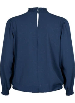 FLASH - Long Sleeved Blouse With Smock And Glitter -Chic Soldes FL0025B 1494 Back