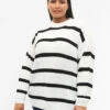 FLASH - Striped Knit Sweater -Chic Soldes FL0027A 0101 ModelFront