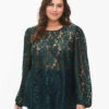 FLASH - Long Sleeve Lace Blouse -Chic Soldes FL0029A 0906 ModelFront
