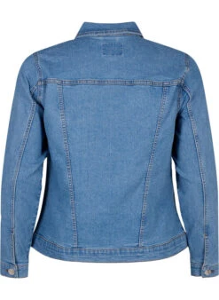FLASH - Denim Jacket In A Stretchy Cotton Blend -Chic Soldes FL0030A 1050 Back