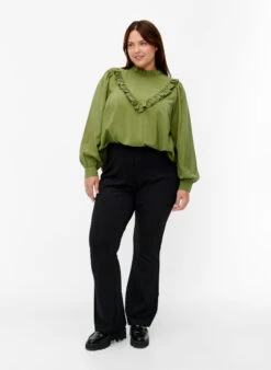 Zizzi Bootcut Trousers In Viscose Mix