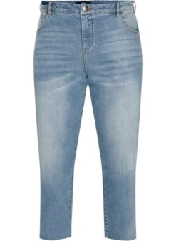 Zizzi 7/8 Jeans With Raw Hems And High Waist -Chic Soldes J10424A 1025 Front