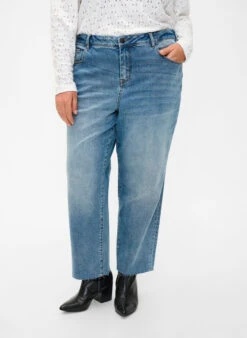 Zizzi 7/8 Jeans With Raw Hems And High Waist -Chic Soldes J10424A 1025 ModelDetail1