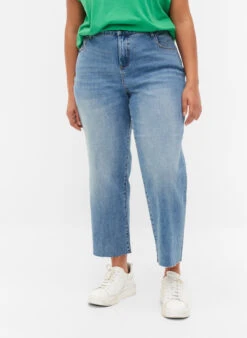 Zizzi 7/8 Jeans With Raw Hems And High Waist -Chic Soldes J10424A 1025 ModelDetail2