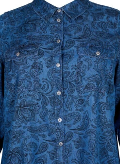 Zizzi Cotton Shirt In Paisley Pattern -Chic Soldes J10641B 9992 Details1
